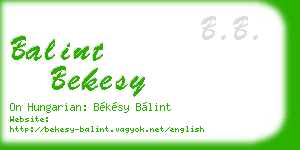 balint bekesy business card