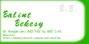 balint bekesy business card